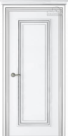Belwooddoors Межкомнатная дверь Палаццо 1 полотно глухое Эмаль белый патина серебро